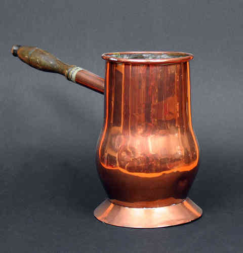 Kupferausgießer mit Holzgriff um 1850